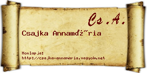 Csajka Annamária névjegykártya